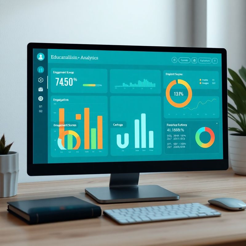 Educationdigest Analyse-Dashboard mit Balkendiagrammen und Engagement-Ringen